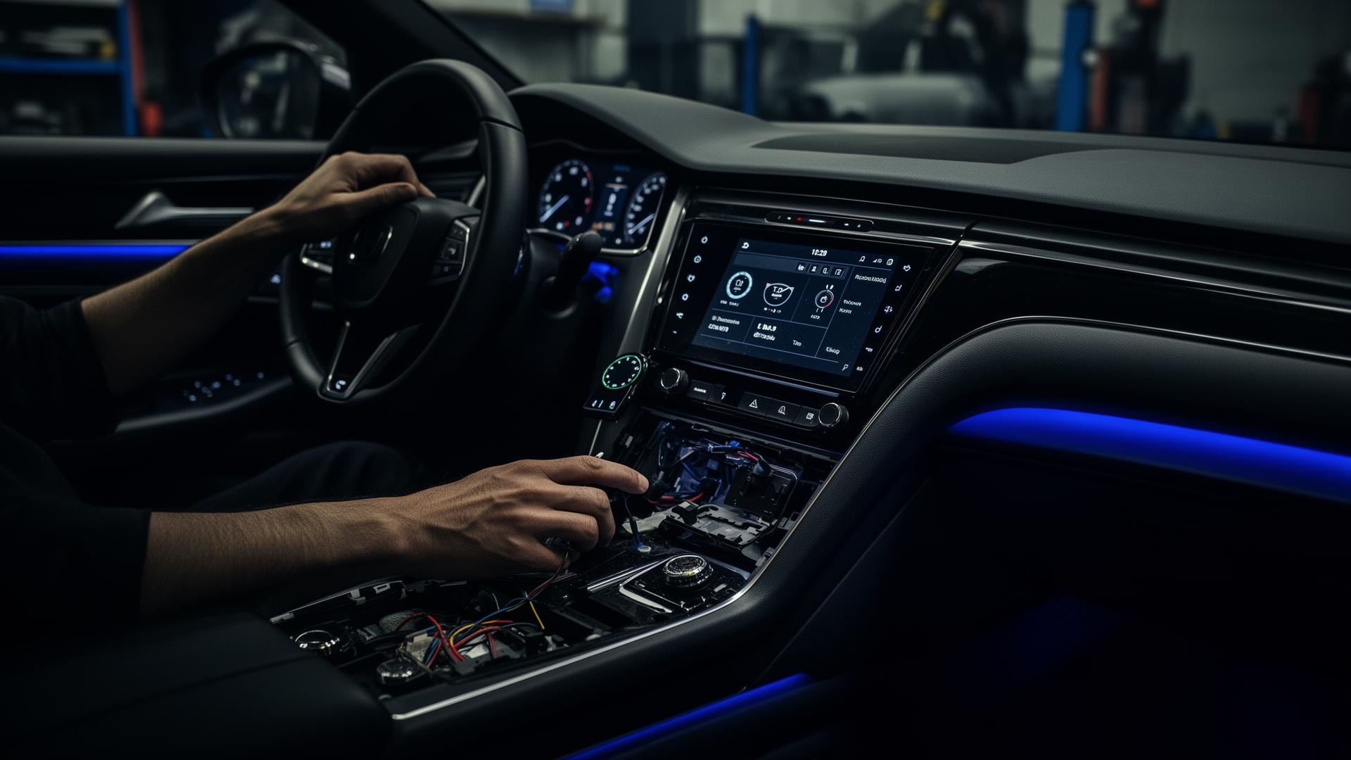 Instalação profissional de acessórios automotivos
